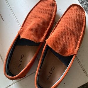 Aldo orange suede loafers size 11